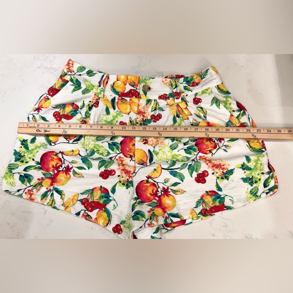 White Floral Fruit Print Shorts - Picture 13 of 16